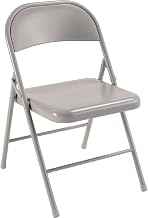 Global Industrial Steel Seat Folding Chair, Gray, Lot of 4