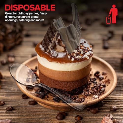 Stock Your Home Mini Spoon / Clear / 100 Dessert Spoons