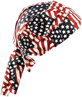 OccuNomix One Size Fits All Wavy Flag Tuff Nougies Regular Tie Hat (Doo Rag)