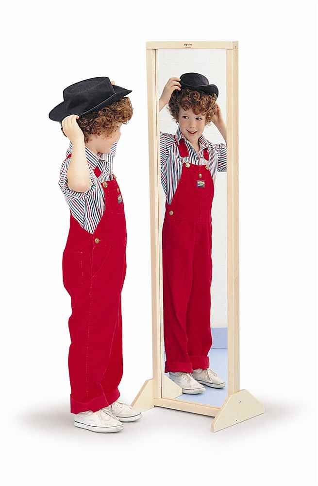 Vertical/Horizontal Mirror With Stand by Whitney Brothers – 49 x 11.5 x 13.25, Wood, Maple, Model WB0338
