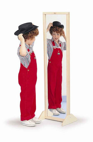 Vertical/Horizontal Mirror With Stand by Whitney Brothers – 49 x 11.5 x 13.25, Wood, Maple, Model WB0338