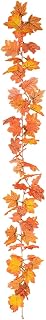 Artificial Maple Leaf Garland, Fall Harvest Decor with Pumpkin Accents (A07)