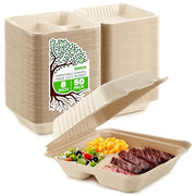 Stock Your Home 9 x 6 Clamshell, 1 Part (50 Count) / Natural / 9.0 inches Clamshell Take Out Containers