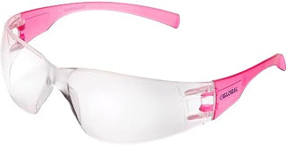 Global Industrial Frameless Petite Safety Glasses, Scratch Resistant, Clear Lens, Pink Frame, Lot of 12