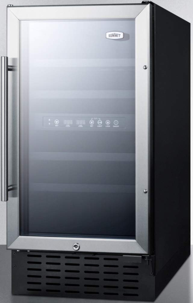 Summit 18” Wine Cellar by Summit Appliance – 18", 3.3 cubic_feet, Glass / Black, Model SWC182Z