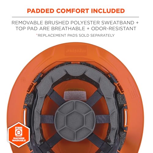 Ergodyne Orange / One Size / Full Brim Safety Helmet - Type 2, Class C Head Protection