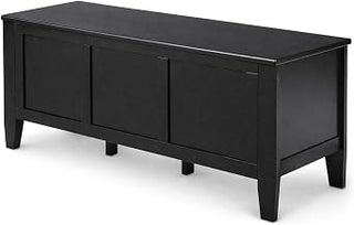 SIMPLIHOME Brooklyn 51" Wide Solid Wood Trunk Bench in Black