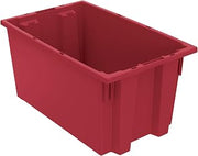 Akro-Mils Nest & Stack Tote, 18" L x 11" W x 9" H, Red, Lot of 6