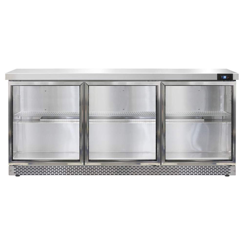 Continental Refrigerator Three Section Work Top Refrigerator 72"W by Value Line – Model SW72-GD-FB