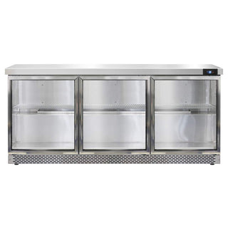 Continental Refrigerator Three Section Work Top Refrigerator 72"W by Value Line – Model SW72-GD-FB