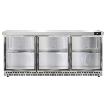 Continental Refrigerator Three Section Work Top Refrigerator 72"W by Value Line – Model SW72-GD-FB