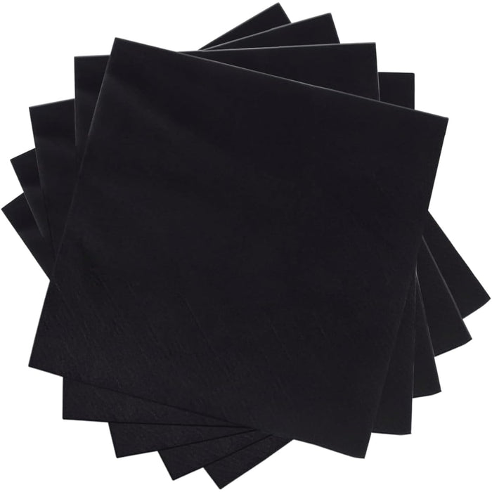 Morcon Valay Beverage Napkins, 2-Ply Paper Napkins for Food and Drink Service, Perfectly Sized Commercial Black Napkins | 4 Packs of 250 Napkins, 1000 Pcs Total