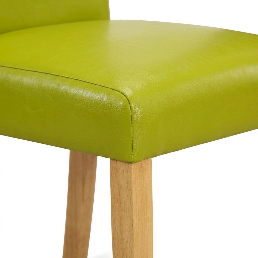 Parsons Dining Chair with High Back by Furnifact – Faux Leather, Oak, Pack of 2