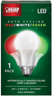 Feit Electric LED A19 E26 G/R/W 2W