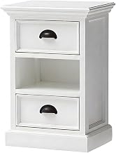 Starlight Canyon Home Mahogany Rattan Storage Cabinet with Drawers and Open Shelf Bedside Organizer