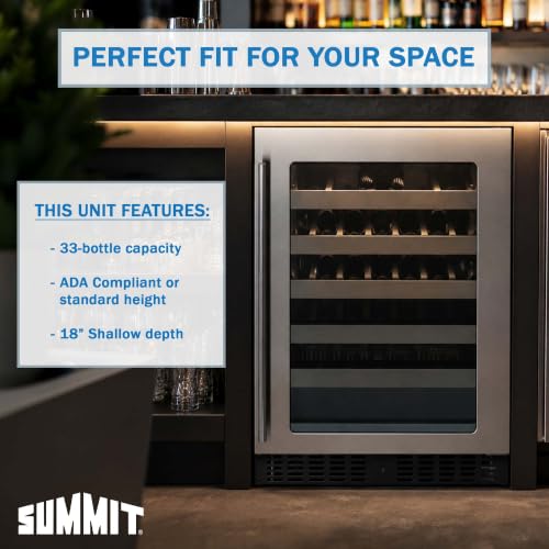 Summit Appliance Stainless Steel / 32.0" H x 23.38" W x 17.75" D / 3.25 cubic_feet Built-In Wine Cellars
