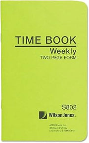 Wilson Jones Foreman's Pocket Size Employee Time Book, 4.13 x 6.75 Inches, 36 Pages, Green (WS802)