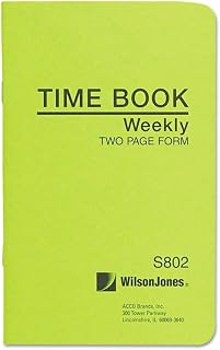 Wilson Jones Foreman's Pocket Size Employee Time Book, 4.13 x 6.75 Inches, 36 Pages, Green (WS802)
