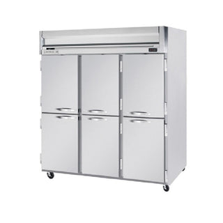 Beverage-Air HFP3-5HS Horizon Series Three Section Solid Half Door Reach-In Freezer 74 cu.ft. Capacity Stainless Steel Front and Sides Aluminum by Beverage Air – Model HFP35HS