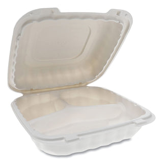 Pactiv YCN80803 EarthChoice SmartLock Hinged Lid Containers, White, 22 oz (Case of 200)