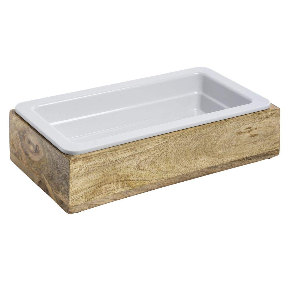 Third Size Mango Wood Housing - 12 3/4"L x 7"W x 3"H by HUBERT – Wood, Beige, Model 44690