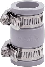 Fernco 1056-075 3/4-in. Flexible PVC Pipe Coupling for Plastic and Copper Plumbing Connections in Gray