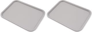 Carlisle FoodService Products Cafe Plastic Fast Food Tray, 14" x 18", Gray (Pack of 2)