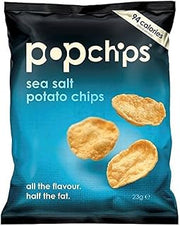 popchips Sea Salt Potato Crisps 23g - Pack of 2