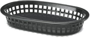 Tablecraft Black 8-1/2" x 6" Oval A La Carte Platter Basket