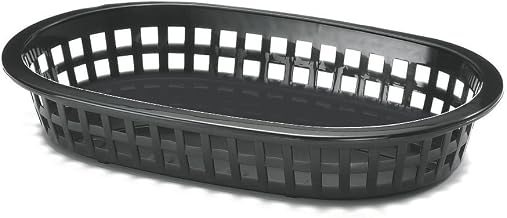 Tablecraft Black 8-1/2" x 6" Oval A La Carte Platter Basket