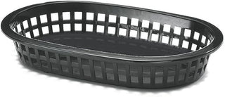 Tablecraft Black 8-1/2" x 6" Oval A La Carte Platter Basket