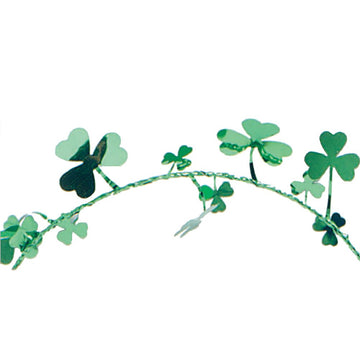 St. Patrick's Day Metallic Green Shamrock Garland by Darice – 9', Green, Model 2405-19