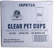 EPET16 Empress PET Clear Cup 16oz 20/50 cs
