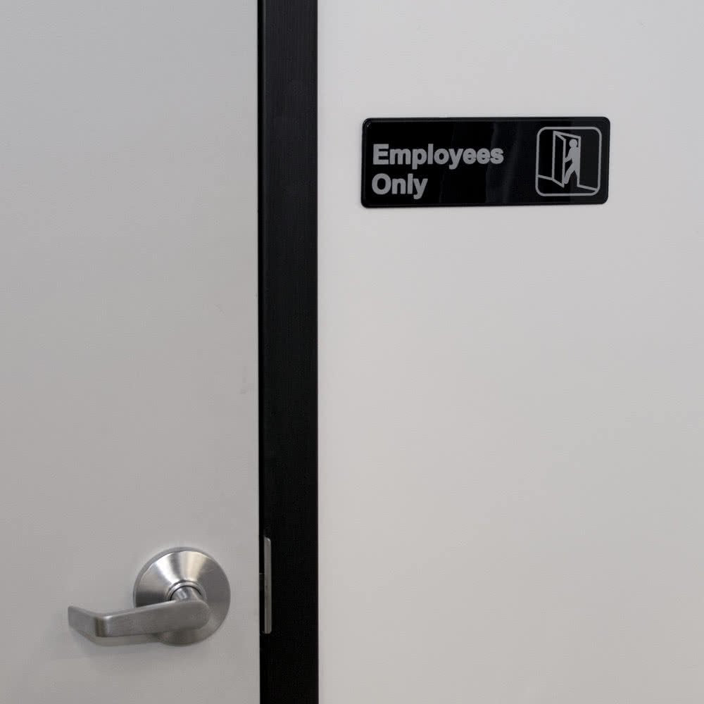 Employees Only Sign by Royal Industries – 3x9 inches, Plastic, "Employees Only", Model ROY 394506