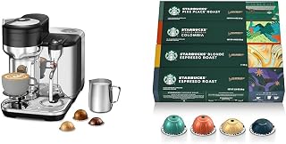 Nespresso Vertuo Creatista Coffee and Espresso Maker by Breville, Black Truffle + Starbucks Capsules