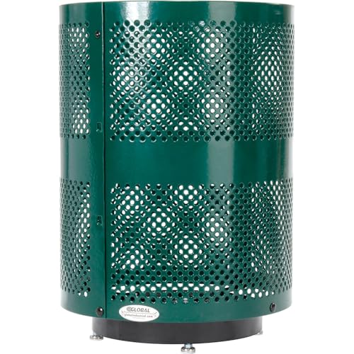 Global Industrial Green / Industrial / 36.0 gallons Outdoor Trash Cans