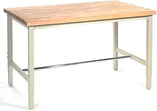 Global Industrial 48" W x 30" D Adjustable Height Workbench, 1-3/4" Thick Maple Top Safety Edge, Tan