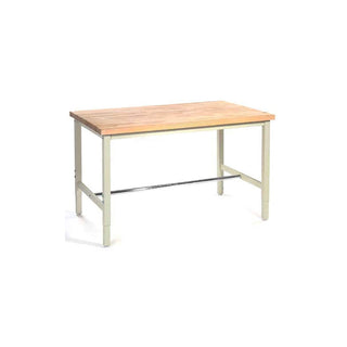 96" W x 36" D Adjustable Height Workbench by Global Industrial – 36"L x 96"W x 4.5"H, Steel, Tan, Model 318902TN