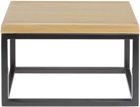 HUBERT Black Display Riser with Butcher Block Top - 7" H