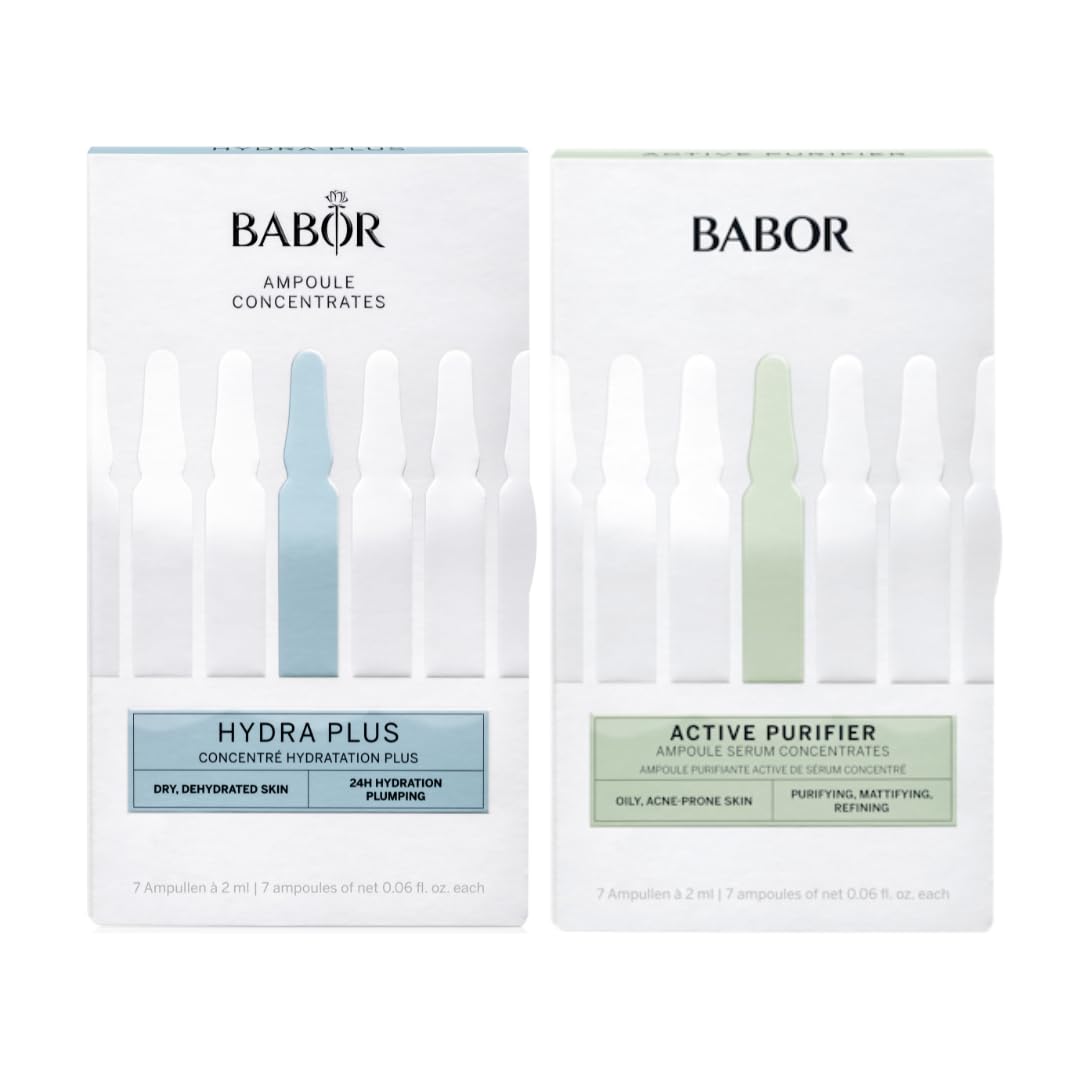 Hydra Plus & Active Purifier Ampoule Concentrate Bundle by BABOR – Commercial Grade