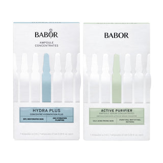 Hydra Plus & Active Purifier Ampoule Concentrate Bundle by BABOR – Commercial Grade