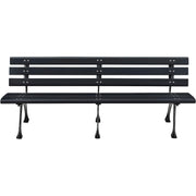 6'L Outdoor Park Bench with Backrest by Global Industrial – Iron, Black, Model 240126BK