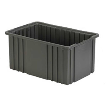 LEWISBins Divider Box by LEWISBins+ – 16.5"L x 8"W x 8"H, Polyethylene, Gray, Pack of 6, Model NDC2080 Grey