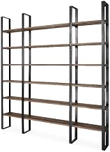 Mercana Taunton II Dark Brown Wood and Black Iron Six Shelving Unit
