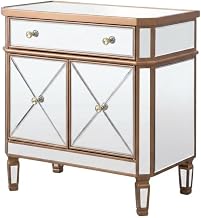 Starlight Canyon Home Gold Luxury Accent Cabinet with Crystal Accents, Drawer and Door Storage, Contemporary Design, Elegant Pantry Cabinet for Home Decor