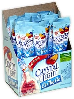 Crystal Light On-The-Go Drink Mix Sticks, Sugar Free Powdered Water Enhancer, Artificially Flavored Low Calorie Beverage Mix, Fruit Punch, 30 Count Packets (Pack of 4)