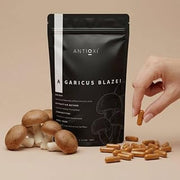 Antioxi Agaricus Blazei Murrill Mushroom Capsules, 500mg Per Capsule, Fruiting Body Focused, Hot Water Extracted, 90 Capsules