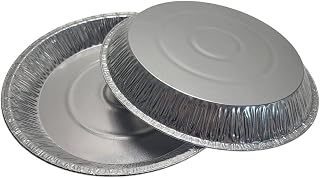KitchenDance D & W Fine Pack 12 Inch Disposable Aluminum Foil Pie Pan - Large 50 Gauge Pie Tins for Heavy Pies - Ideal for Fruit, Savory & Crème Pies - Perfect for Baking, Serving & Storing - 11246
