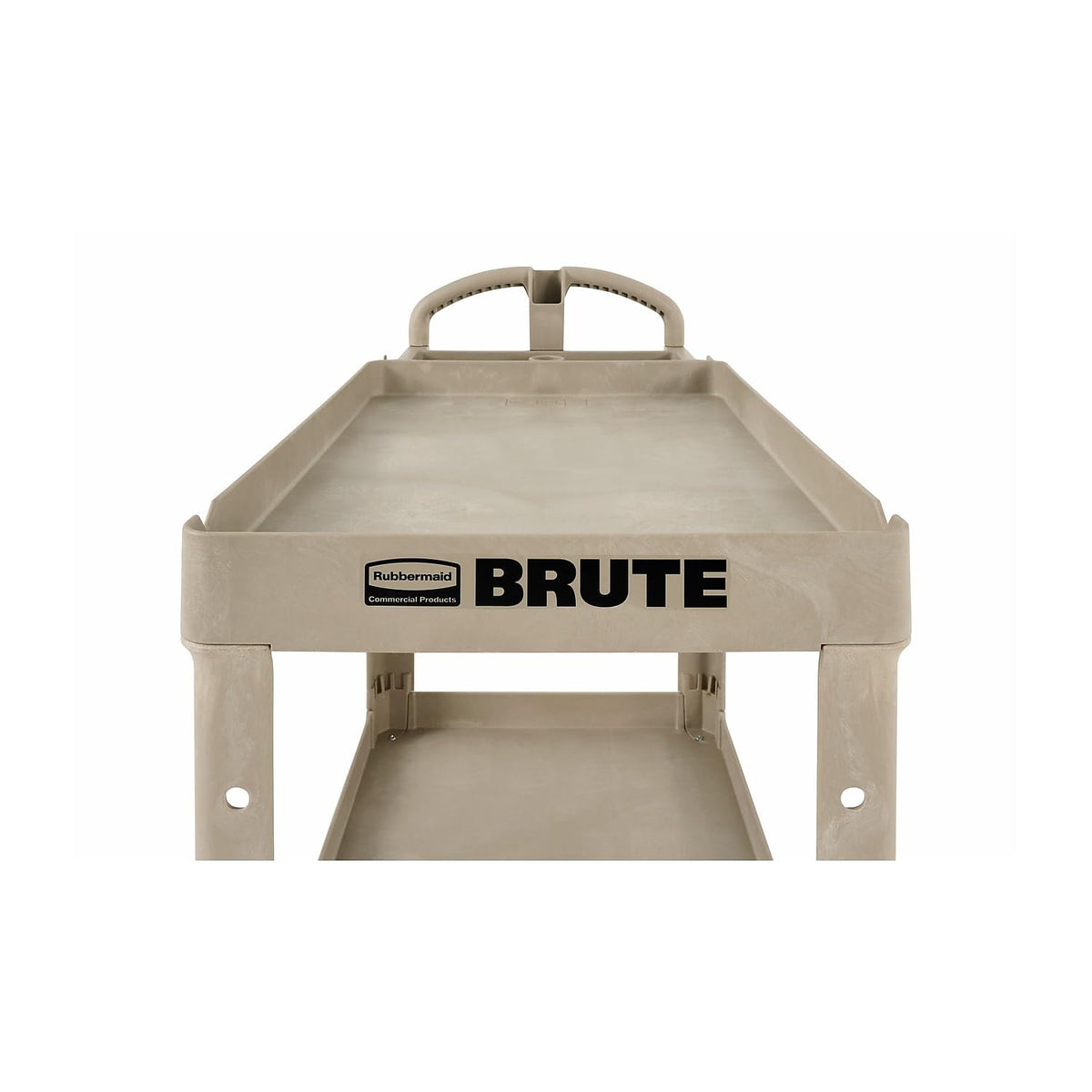 BRUTE Heavy Duty 2-Shelf Utility/Service Cart by Rubbermaid Commercial Products – Medium, Resin, Beige, Model FG4520088BEIG