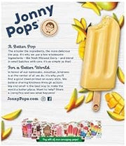 JonnyPops Mango and Cream Smoothie Pops, 2.06 Fluid Ounce - 4 count per pack -- 6 packs per case.